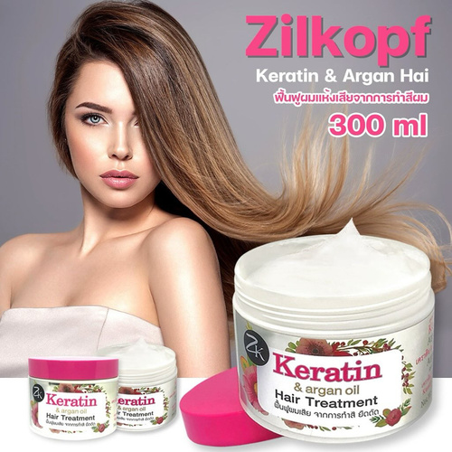 Products.Q8 co. - ZK KERATIN ARGAN OIL HAIR TREATMENT - Treatment for damaged hair from straightening, hair coloring. Hair loss treatment, lack of hair loss principles from hair straightening, hair coloring. Make natural and shiny hair. Deep nourishment, but hair is soft and natural, long hair.

BENEFITS:
Treatment for damaged hair from straightening, hair coloring.Make natural and shiny hairDeep nourishment, but hair is soft and natural, long hair. 
HOW TO USE:
Apply to hair after shampooing.Leave 3-5mins.Rinse thoroughly.