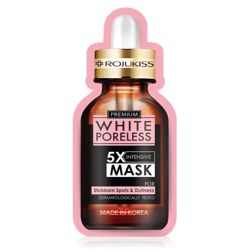 Products.Q8 co. - Rojukiss White Poreless 5X Intensive Mask - This remarkable facial treatment mask is specifically formulated to combat stubborn dullness and dark spot problems, unveiling a rejuvenated complexion that radiates with youthful luminosity. Crafted with precision and care, this mask penetrates deep into the skin to deliver an intensive serum that addresses various skin concerns.
Enriched with potent ingredients, it replenishes the skin's moisture barrier, restoring vitality and hydration for a supple and soft texture. Indulge in the ultimate pampering session as the mask works its magic, leaving your skin feeling deeply nourished and replenished.