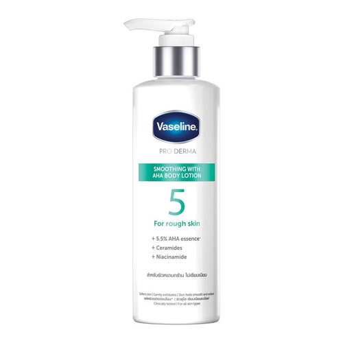 Products.Q8 co. - Vaseline Pro Derma AHA Smoothing Body Lotion 5 250 Ml. - Vaseline Pro Derma Body LotionHelps the skinAHA ESSENCEIt exfoliates skin cells, making the skin smooth. It also helps make the skin brighter.
It contains a formula that helps reduce ingrown hair. Suitable for people who like plucking and waxing often.
Aha 5.5%
It helps exfoliate the skin cells to make it smooth. It also helps make the skin soft to the touch. It also helps reduce dark circles and dark spots caused by acne and makes the skin look brighter.
Ceramide (ceramide)
Helps strengthen skin armor. It helps protect the skin from pollution, sunlight and moisture loss. It also helps reduce wrinkles as well.
Prebiotic (prebiotic)
Helps reduce skin inflammation. Helps protect and balance the skin. It helps increase the skin's armor to become stronger. Makes the skin look healthySuitable for skin problems