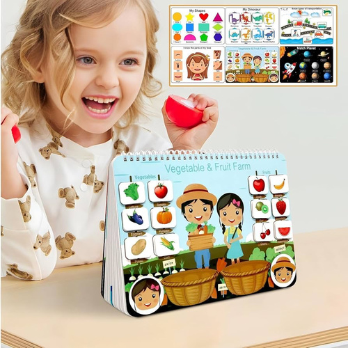 Busy Book,Toddler - PreK- Kg Busy Book - 12 Page Preschool Learning Activity Book | Toddler Preschoo