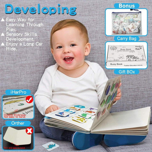 Busy Book,Toddler - PreK- Kg Busy Book - 12 Page Preschool Learning Activity Book | Toddler Preschoo