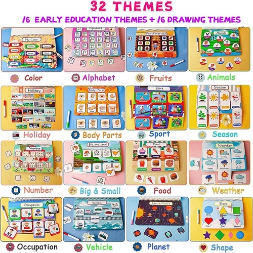 Toddler-Prek- Kg Busy Book, Preschool Learning Activity