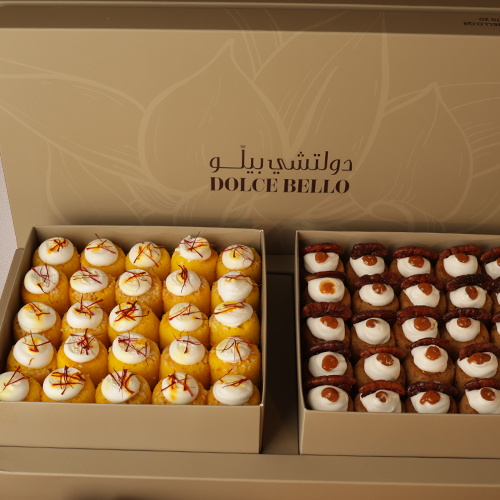 dates with saafron box - Date & Saffron box, 50 pieces (25 dates and 25 saffron).