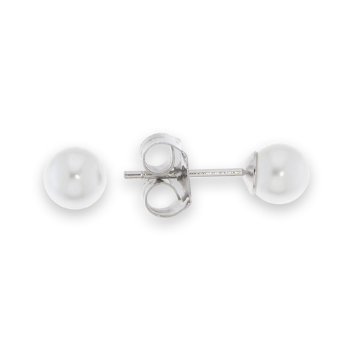 White pearl earrings - 925 silver rhodium plated and studded with white water pearl earrings