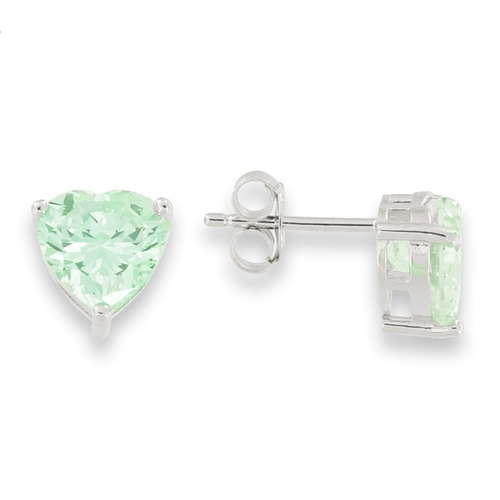 White zircon earrings - 925 silver rhodium-plated earrings studded with white zircon