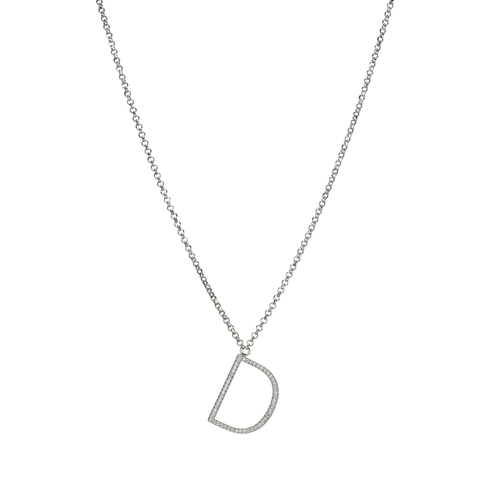 Letter D necklace - silver
  925 necklace with cubic zircona letter D