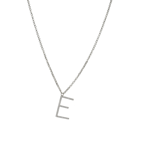 Letter E necklace - silver
  925 necklace with cubic zircona letter E