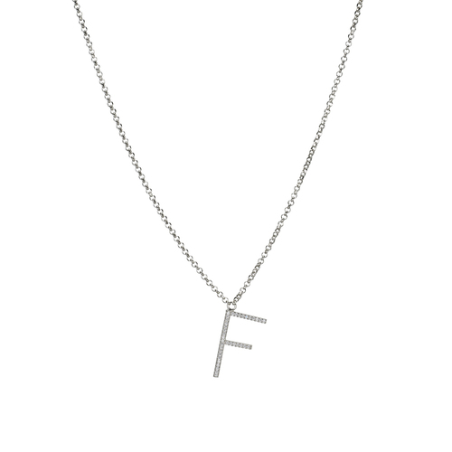 Letter F necklace - silver
  925 necklace with cubic zircona letter F