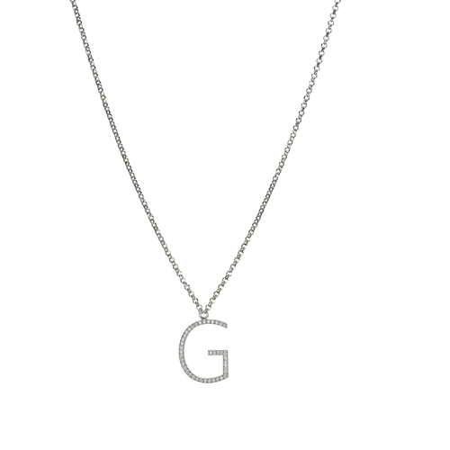 Sovrani Kw - Letter G necklace - silver
  925 necklace with cubic zircon letter G