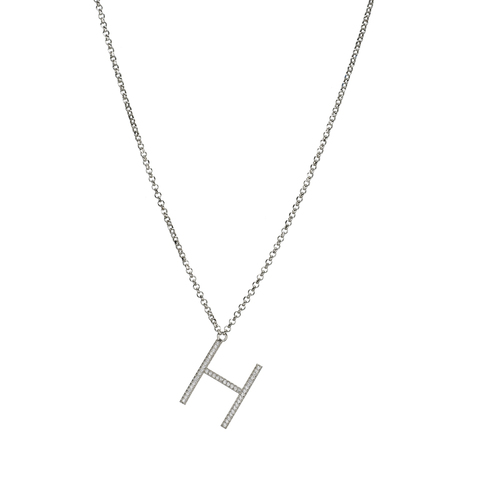 Letter H necklace - silver
  925 necklace with cubic zircon letter H