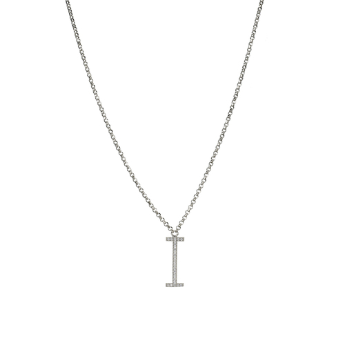 Letter I necklace - silver
  925 necklace with cubic zircon letter I