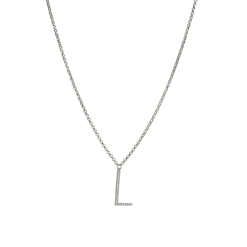 Letter L necklace - silver
  925 necklace with cubic zircon letter L