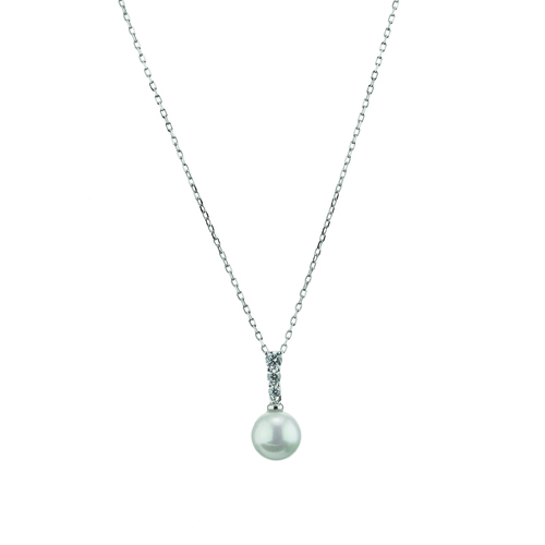 White pearl necklace - Silver
  925 necklace with cubic zirconia and shell pearl