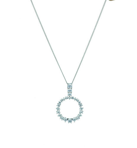 White zircon necklace - Silver
  925 necklace ag 925 with cubic zirconia