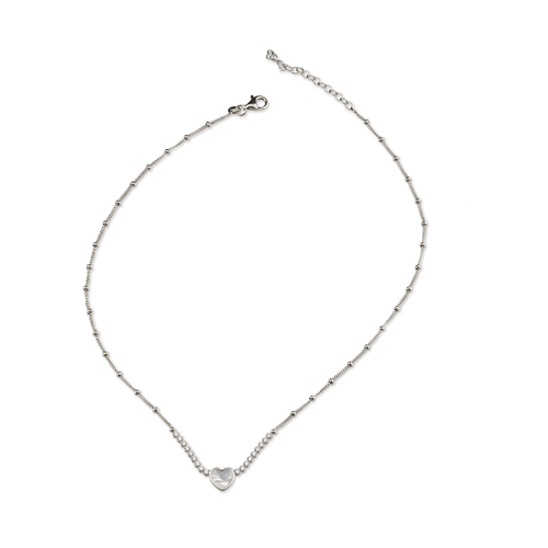 White zircon necklace - Silver
  925 necklace with cubic zirconia and mop