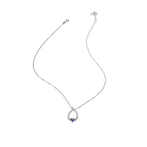 Blue heart necklace - Silver
  925 necklace pendant sapphire heart