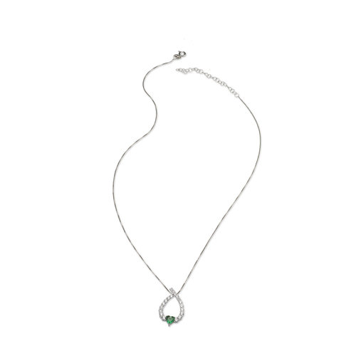 Green heart necklace - Silver
  925 necklace pendant emerald heart