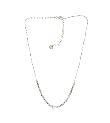 White heart necklace - Silver
  925 necklace ag cubic zirconia white heart