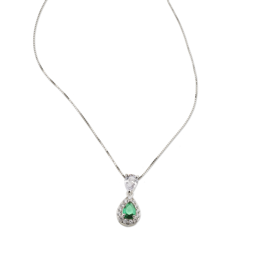 Green heart necklace - Silver
  925 necklace