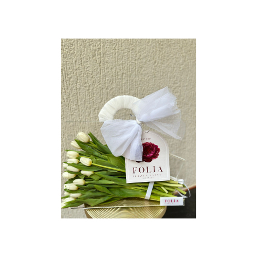 Acrylic Box of Natural White Tulips - It is possible to change the color of the rose, and it is possible to add acrylic with any phrase