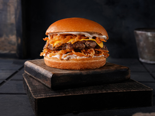 Magic Beef Burger - Burger Bun, Beef Patty, Cheese, Fry Onion,Magic Beef Sauce