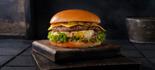 Montana Beef Burger Doblle - Burger Bun, Beef Patty,Montana Sauce , Cheese Mmozrealla & Cheese Chider & Cheese Emmnatal & Sweet Relaish