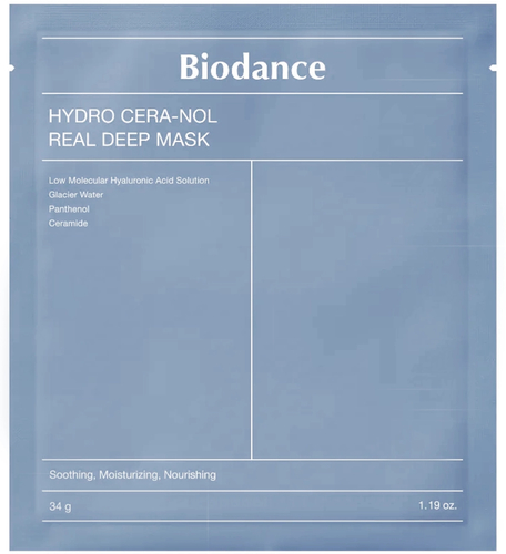 Biodance hydro cera-nol real deep mask - تحتوي تركيبة ماسك الكولاجين على حمض الهيالورونيك الأوليجو الذي يتميز بصغر الجزيئات ليتفوق ترطيبه على حمض الهيالورونيك العادي. 
يساهم في ترطيب سطح البشرة بسرعة ويخترق الطبقات العميقة من الجلد، مما يمنح بشرتك مظهرًا صحيًا ورطبًا ويحسن مرونة البشرة فور الاستخدام، مما يساعد في تنعيم مظهر الخطوط الدقيقة والتجاعيد بشكل ملحوظ