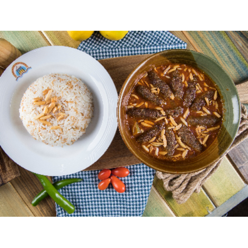 Pottery Kebab or Indian Kebab - Fried lamb fingers with special tomato sauce served with rice.