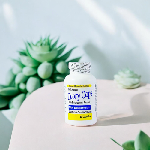 Ivory caps - حبوب إيفوري كابس و هي الاكثر مبيعا بين الأسيويين والأفارقة في أمريكا حققت انتشارا واسعا وذلك لنتائجها الفعالة في تبييض البشرة 
 كيف تعمل إيفوري كابس : تعمل من الداخل للخارج فتزيل الميلانين الزائد في ادمة الجلد و الذي ينتجه كثرة التعرض للشمس و حروق اللإحتكاك كما هو في الحال في المناطق الحساسة و الأبط بالإضافة لبقع الهرمونات مثل الكلف في الوجه والرقبه ويقع الاحتكاك كسواد الركب و الأكواع . 
 كم يلزمني وقت لظهور النتائج: الأمر يعود الى لون البشرة قد تحتاج من شهر الى 3 أشهر ، وقد يطول ويحتاج حتى 6 اشهر لأصحاب البشرات الأغمق. 
 طريقة الأستخدام : كبسولتين الى 6 كبسولات  بعد كل وجبه كبسولتين