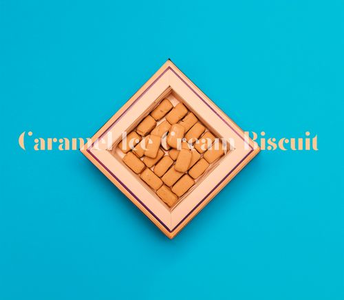 Caramel Ice Cream Biscuit - Chocolate biscuit filled with vanilla ice cream and coated with delicious caramel chocolate (24 Pieces)