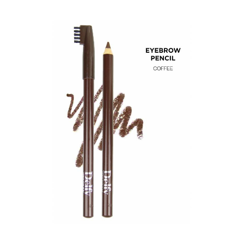 Delfy kw - Eyebrow Pencil Coffee - Draw and intensify your eyebrow with Delfy’s eyebrow colored pencil. Shape with the special brush tip to discipline your arch. An extra double, multifunctional brush will help you to modify a shape of your eyebrow easily.