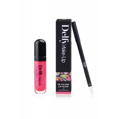 Delfy kw - 3d Volume Lip Gloss With Lip Line Perfector Gerber Daisy - Intense coverage lip gloss, moisturizing and smooth texture that provides a feeling of increased volume of the lips for a sensual and sophisticated result. It contains crystal micro-particles covered in silver, giving that particular sparkling effect, simulating the flash of a diamond.