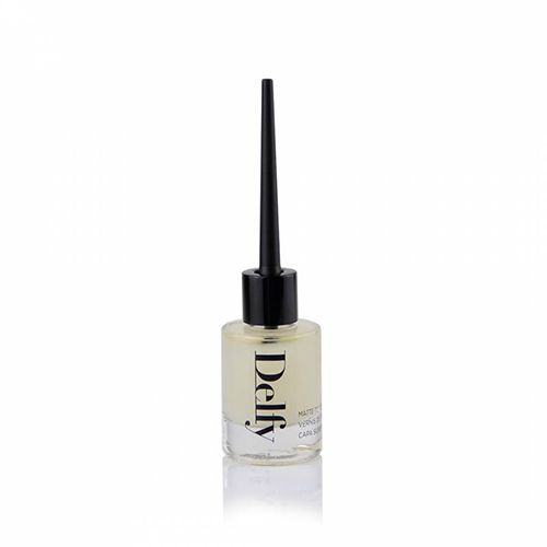 Delfy kw - 8011b  Matte Top Coat - Instant Mattifying Protective Top Coat.
Its formula contains Mattifying Micro-Particles that magically neutralize any nail polish gloss.
Opalestent nitrocellulose-based formula to vreat an efficient anti-chipping protective film that prolongs the nail polish wear and prevents the color from fading away.
Apply one coat on a dust free nail polish: the result will magically appear in a few seconds upon drying.
Capacity: 15 m