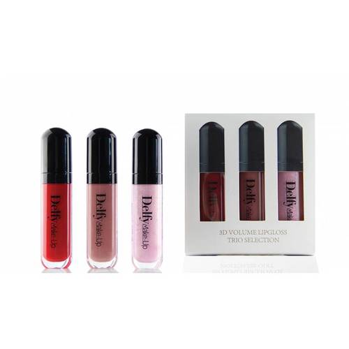 Delfy kw - 3D gloss trio selection - 205 - 3D Volume Lip Gloss Trio Selection - Red rose, Sahara rose, Sakura.   3D glosses are designed for maximum lip volume. Its glossy coating gives an incredible effect even on thin lips. Its active ingredients have a warming effect on the lips.