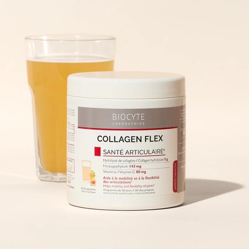 Collagen Flex - Description: helps to keep the joints healthy and comfortable&nbsp; Main ingredients: collagen hydrolysate , harpagophytum extract & vitamin c&nbsp; Direction: 1 measuring spoon over 150 mlof water, once / day ( morning )