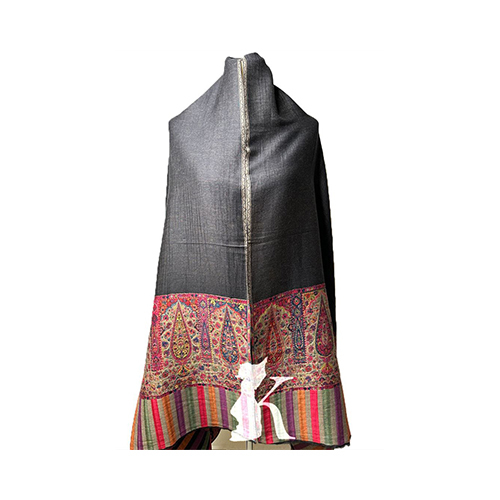 Double Face Kashmir Pure Wool Shawl-Black,Beige