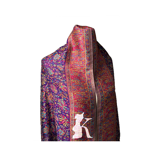 Silk Woven Hues of Zari Shawl-Purple - “Wrap yourself in Elegance” Silk woven hues of Zari shawl. Color Purple. size: 100 cm x 200 cm. Stylish, unique and luxurious for special occasions.