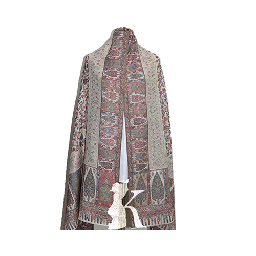 Pure Wool Kashmir Shawl with Zari Border-Off-White - “Kashmir Shawls: Weaving Dreams”. choose Pure Wool Kashmir Shawl with Zari border Color off white size: 100 cm x 200 cm. Stylish, unique and luxurious for special occasions.