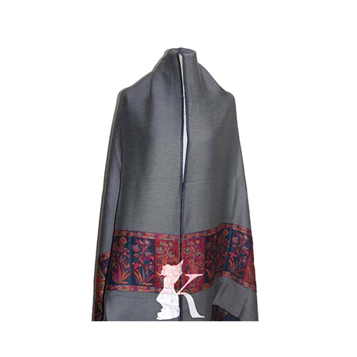 Double Face Kashmir Pure Wool Shawl-Grey Navy - Double face Kashmir pure wool shawl, Color Grey Navy size: 100 cm x 200 cm. Stylish, unique and luxurious for special occasions