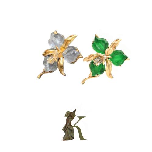 Brooch - Orchid flower brooches for women Available two colors green White