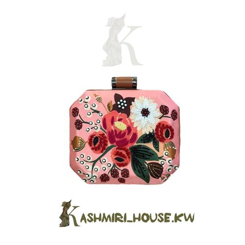 Flower Embroidered pink clutch bag - Flower Embroidered pink clutch bag size 19cm X 16cm Satin Material Elegance, stylish, Unique, and Luxurious for special occasion and gift idea.