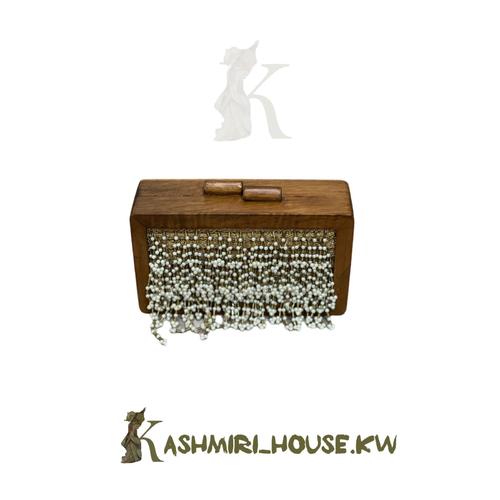Wooden Hand Embroidery Evening Bag, luxury clutch bag - Wooden Hand Embroidery Evening Bag, luxury clutch bag. Size 19cm X 11cm X 6cm Elegance, stylish, Unique, and Luxurious for special occasion and gift idea.