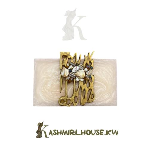 Marble Gold, with embroidered, luxury clutch bag - marble Gold, with embroidered, luxury clutch bag size: 19cm X 11cm X4cm Elegance, stylish, Unique, and Luxurious for special occasion and gift idea.
