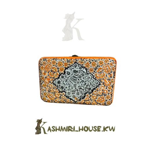 Hand painted clutch bag - Hand painted clutch bag yellow color Size 20cm x 12cm x 5cm Elegance, stylish, Unique, and Luxurious for special occasion and gift idea.