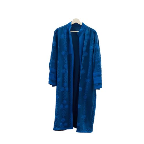 COTTON HANDMADE JACKET EMBROIDERY - COTTON HANDMADE JACKET EMBROIDERY BLUE COLOR