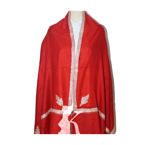 Elevate Your Style, Choose Kashmir - Hand stitched Kashmir scarf. Color: Red Stylish, unique and luxury for special occasions .