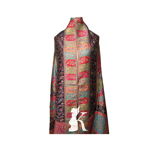 Silk Woven Hues of Zari Shawl-Multi Color