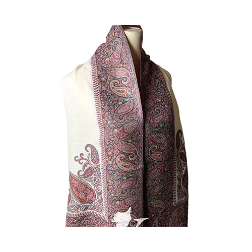 Pure Wool Kashmir Shawl-Beige