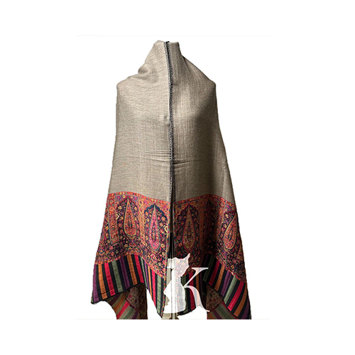 Double Face Kashmir Pure Wool Shawl-Black,Beige