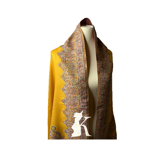 Timeless Beauty Pure Wool Kashmir Shawl-Yellow Gold